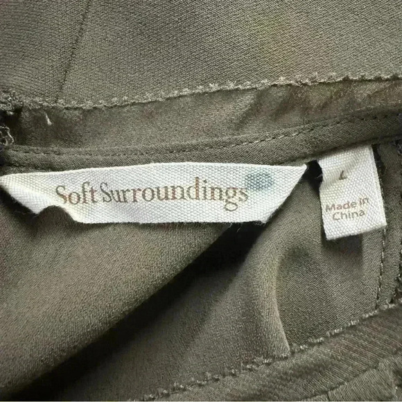 Soft Surroundings L Women’s Dressy Tank Work Brown Sleeveless Blouse Back Zip - Picture 8 of 10